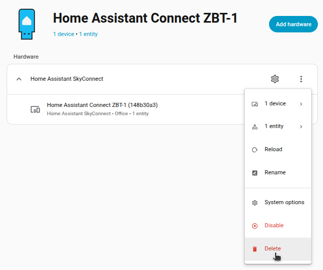 Select the Thread firmware