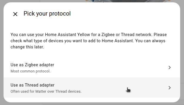 Dialog to pick the firmware