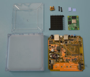 Clip showing the components laid out, with the case disassembled